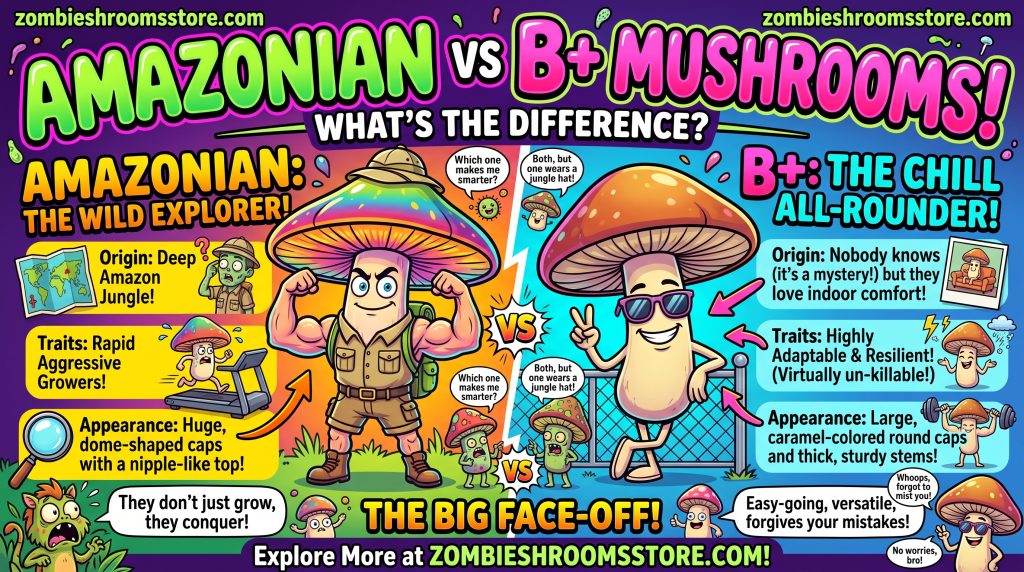 Amazonian vs B+ Mushrooms