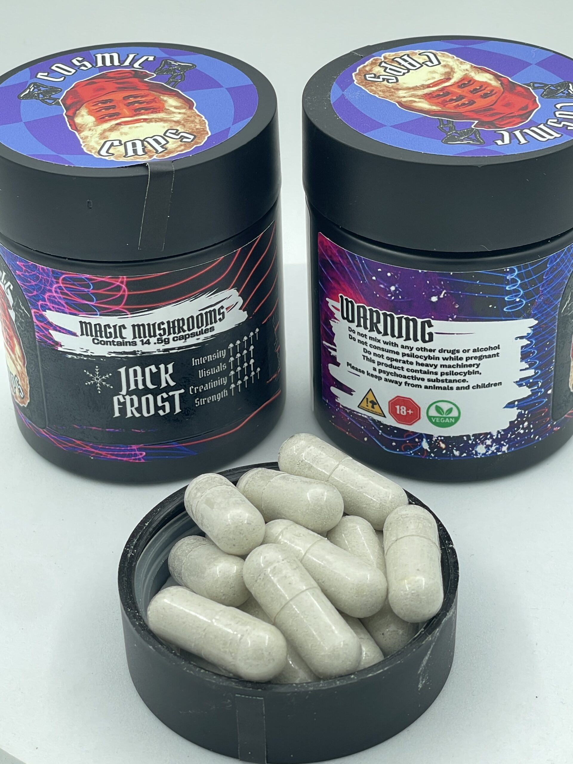 Cosmic Caps Shroom Capsules (Jack Frost variant) Cosmic Caps Shroom Capsules Jack Frost