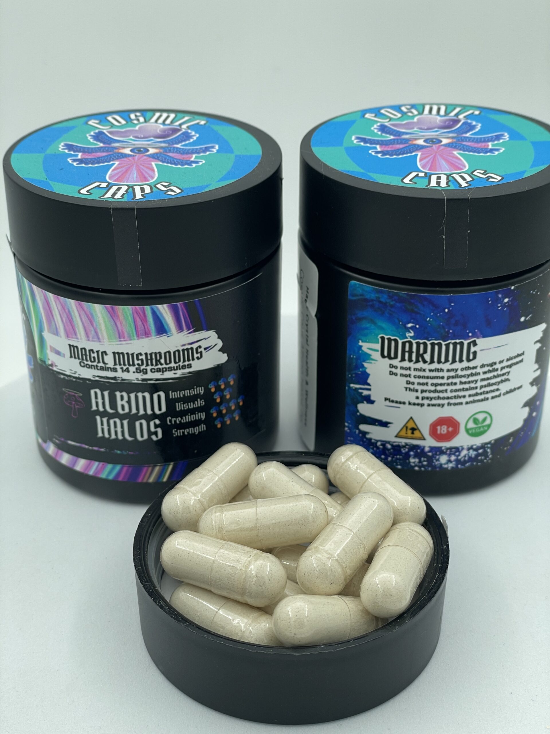 Cosmic Caps Shroom Capsules – Albino Golden Halo Cosmic Caps Shroom Capsules Albino Golden Halo