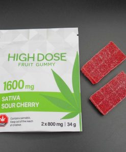 High Dose Fruit Gummies 1600mg THC Sour Cherry Sativa