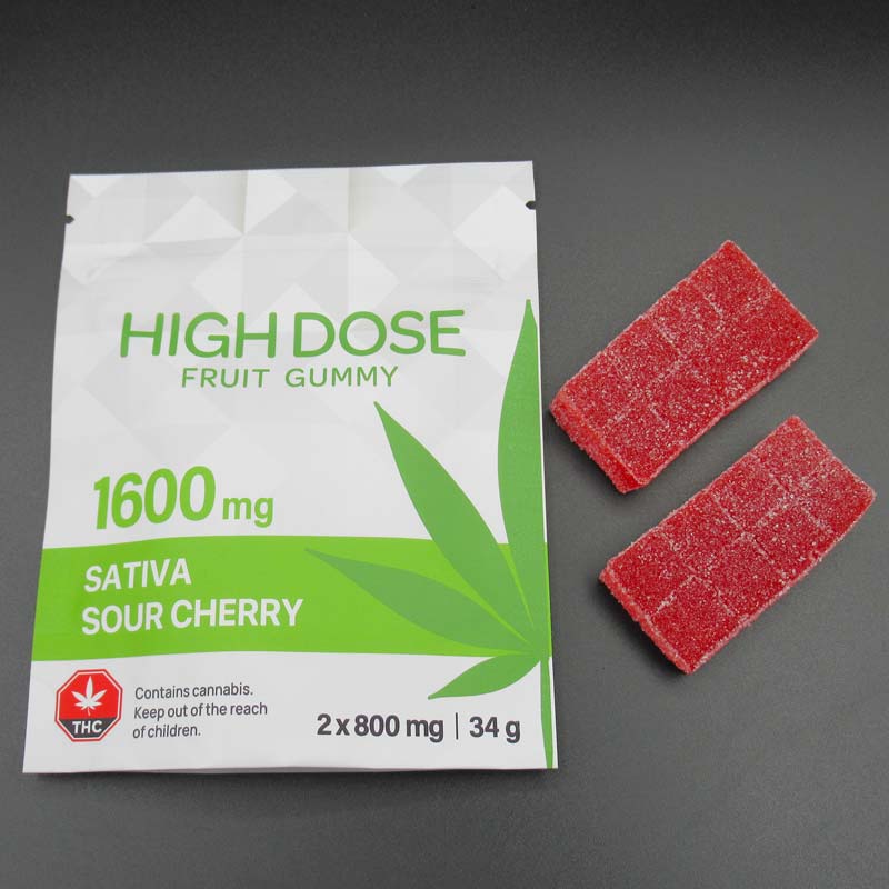 High Dose Fruit Gummies 1600mg THC (Sour Cherry) Sativa High Dose Fruit Gummies 1600mg THC Sour Cherry Sativa