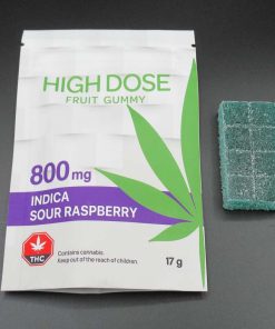 High Dose Fruit Gummy (Sour Raspberry) Indica 800mg THC