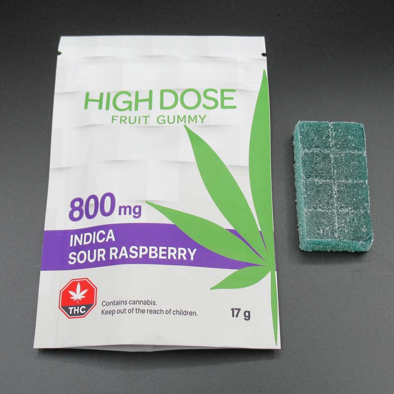 High Dose Fruit Gummy (Sour Raspberry) Indica 800mg THC High Dose Fruit Gummy (Sour Raspberry) Indica 800mg THC