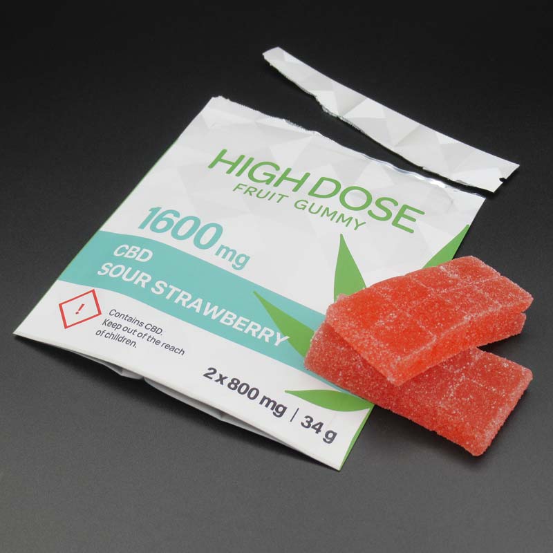High Dose Fruit Gummy (Sour Strawberry) 1600mg CBD High Dose Fruit Gummy (Sour Strawberry) 1600mg CBD