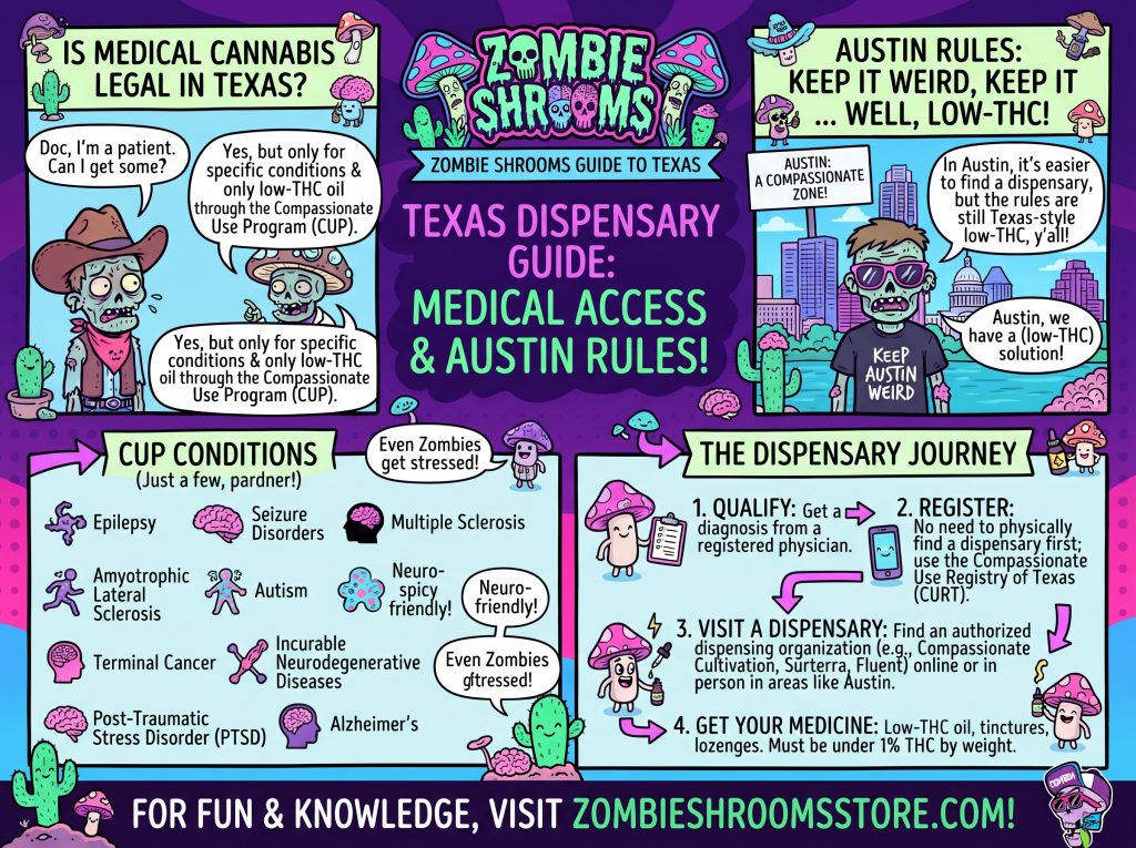Texas dispensary guide explaining medical cannabis access and hemp retail differences
